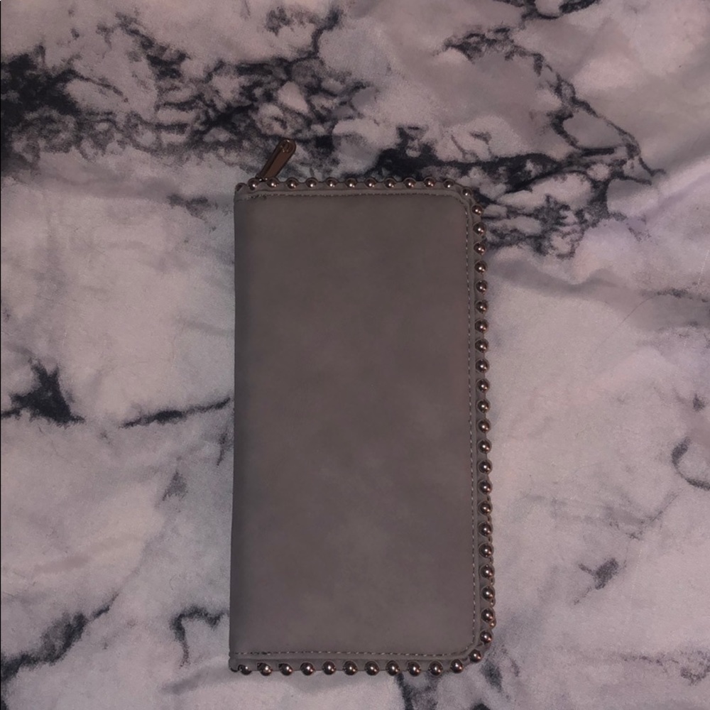 Grey Faux Suede Wallet - Picture 3 of 6